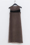 Un Morceau Reversible Wool One Side Slit Sleeveless Dress UM222LS17 Coffee